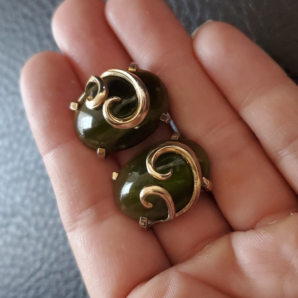 Vtg Whiting & Davis Clip On Earrings